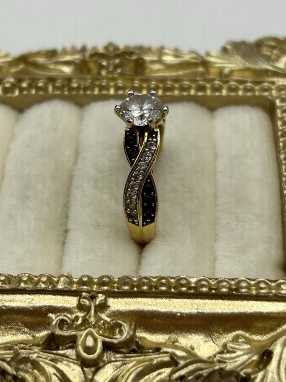 Danbury Mint Ring Purple Gold Tone Size 7 Personalize Name Anna Birthstone Gift - Picture 4 of 14
